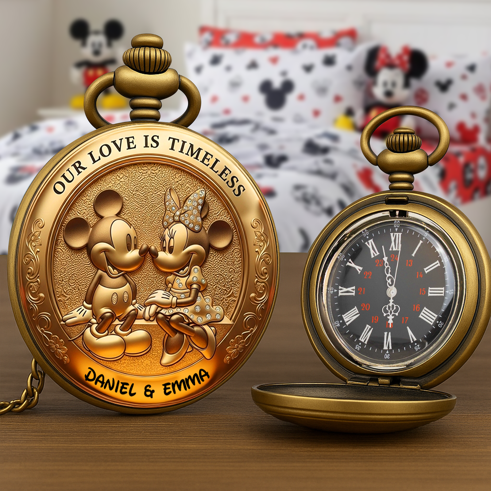 Love Is Timeless Pocket Watch - Personalized Gift For Couple 02TOLU230625-Homacus