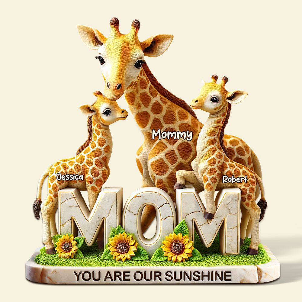Giraffe Mom Plaque - Personalized Gifts For Mom 02hupu210425-Homacus