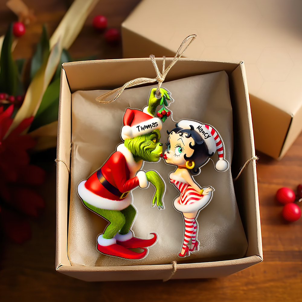 Personalized Gifts For Couple Christmas Ornament Kiss Under The Mistletoe 05xqpu061124-Homacus