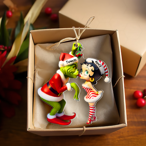 Personalized Gifts For Couple Christmas Ornament Kiss Under The Mistletoe 05xqpu061124-Homacus