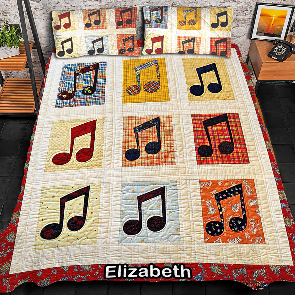 Personalized Gift For Music Lovers Quilt Bedding Set Charming Musical Notes 02QNQN311224-Homacus