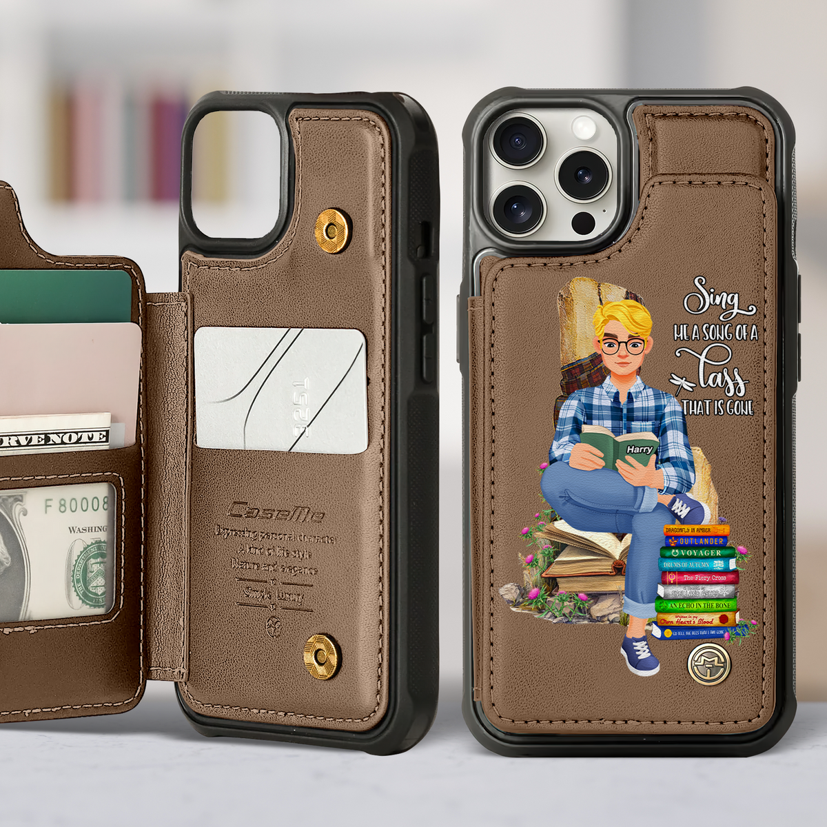 Personalized Gifts For Book Lovers Leather Flip Wallet Phone Case 03hupu260225pa-Homacus