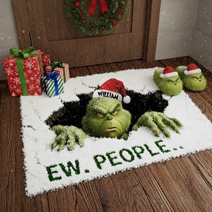 Playful Green Monster Doormat - Personalized Gifts For Movie Lovers 09TGLU221025-Homacus