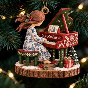 Pianist Girl Christmas Ornament - Personalized Gifts For Piano Lovers 04padt120926-Homacus