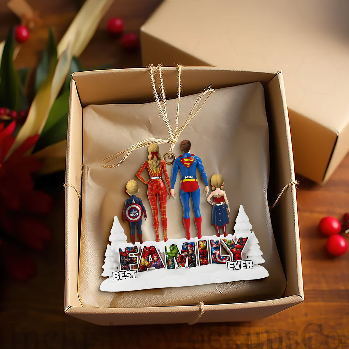 Best Family Ever Ornament - Personalized Gifts For Family 04ohlu111025-Homacus