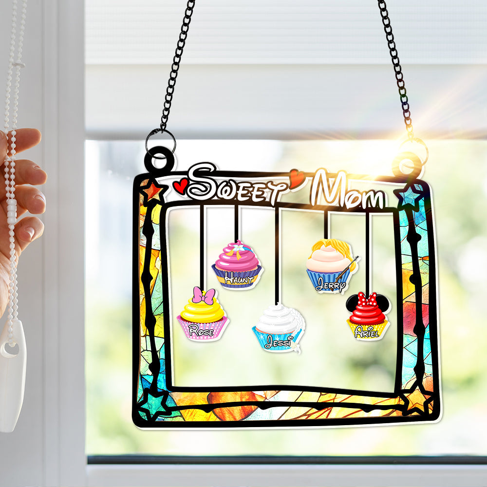 Personalized Gifts For Mom Window Hanging Suncatcher, Sweet Cupcakes 04OHLU190225-Homacus