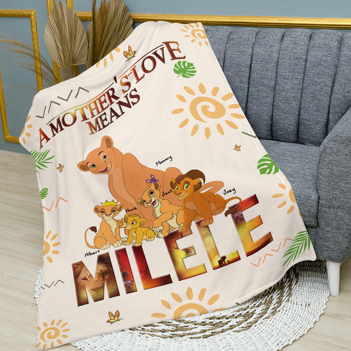 Personalized Gifts For Mom Lion Blanket - A Mother's Love Means MILELE 02OHLU110325-Homacus