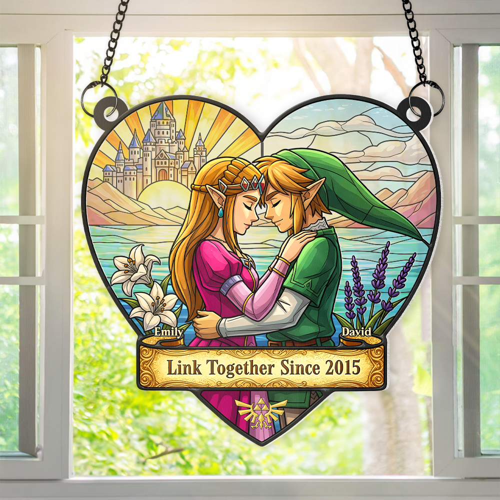 Couple Link Window Hanging Suncatcher Ornament - Personalized Gifts For Couple 02napu110625-Homacus