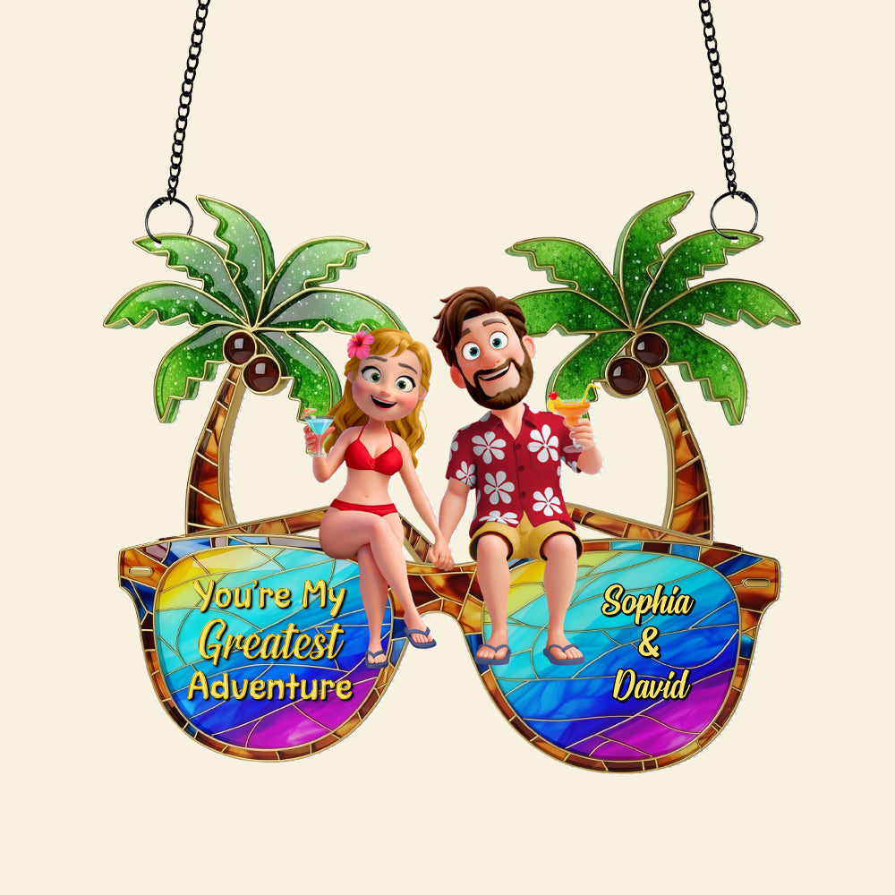 Personalized Gifts For Couple Suncatcher Ornament, Tropical Vacation 01tgtn220725hg-Homacus