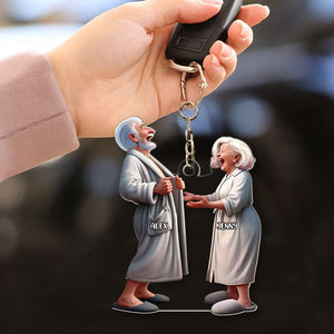 Personalized Gifts For Couple Keychain Funny Old Couple 02QHMH071224-Homacus