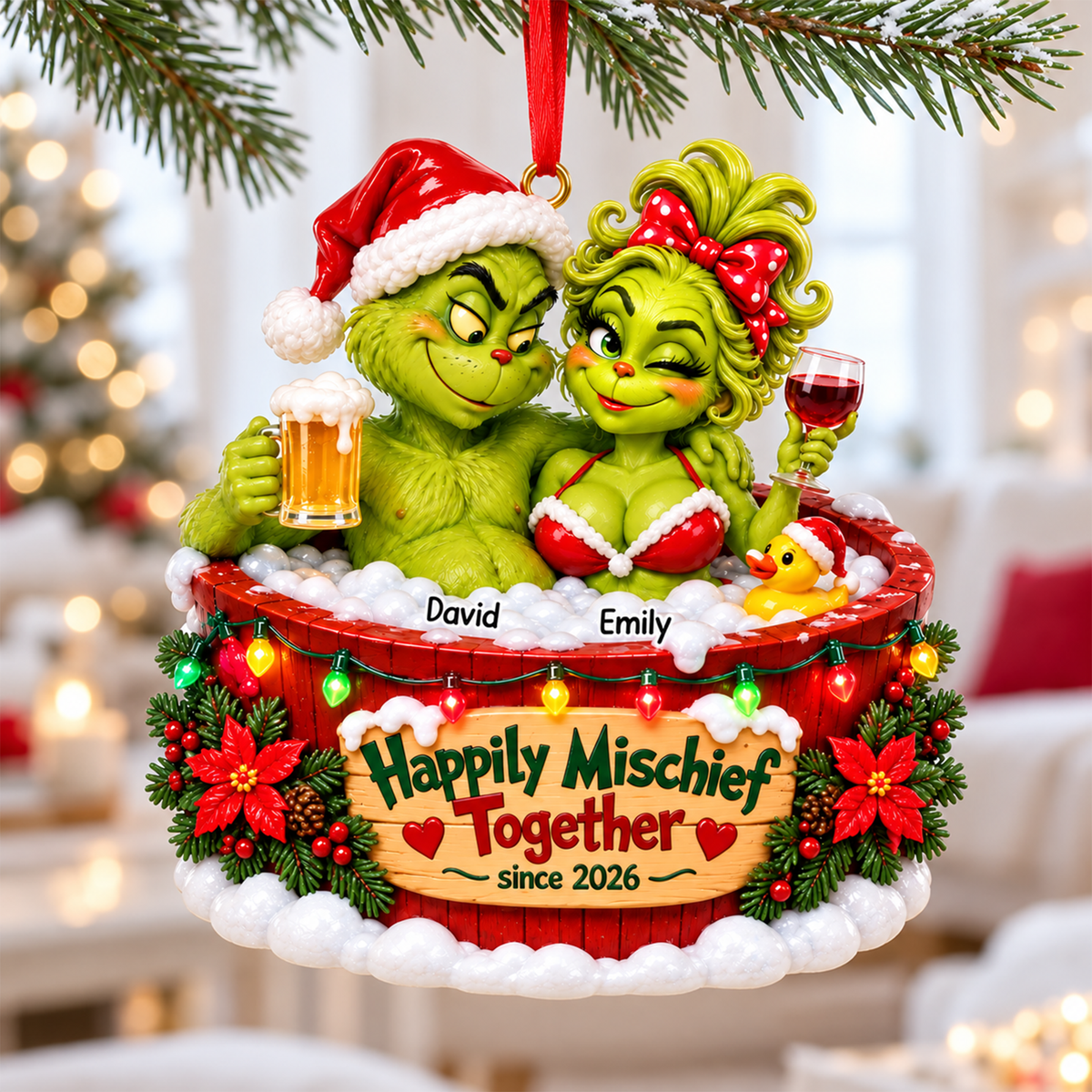 Teacup Couple Ornament - Personalized Gifts For Couple Christmas Ornament 07TOQN221026-Homacus