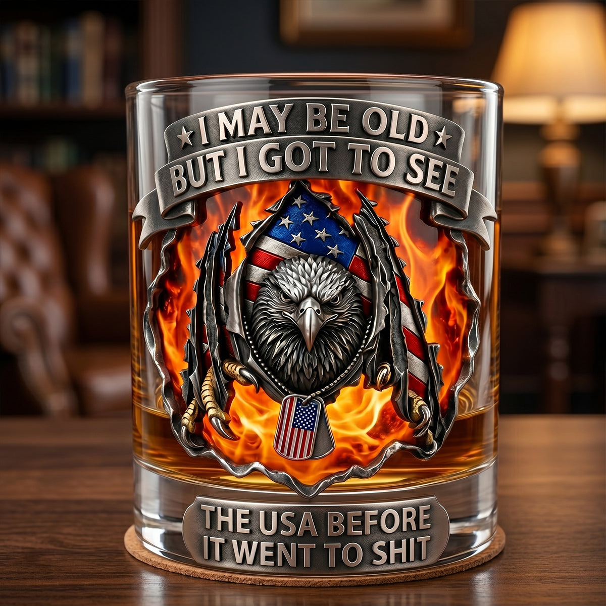 Eagle Sharp Claw Round Glass, Personalized Gifts For Veteran 03qhtn160626-Homacus