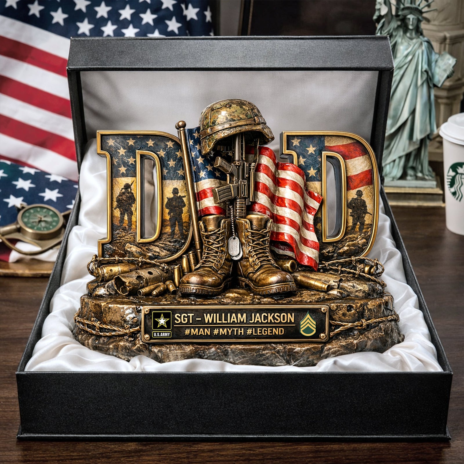 Proud Veteran Dad Acrylic Plaque - Personalized Gifts For Dad 01TYLU090326-Homacus