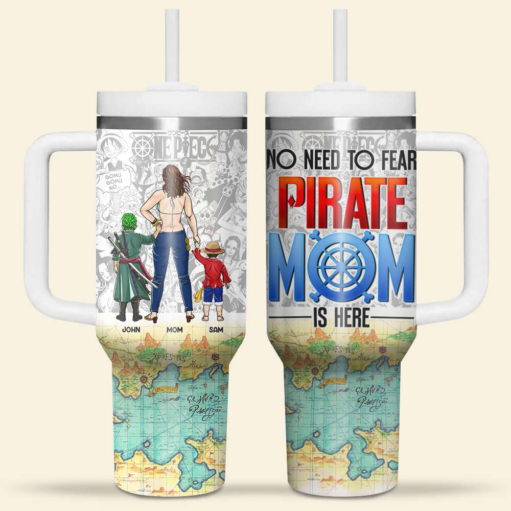 Personalized Gifts For Mom Tumbler No Need To Fear Pirate Mom Is Here 01HUMH220324PA-Homacus