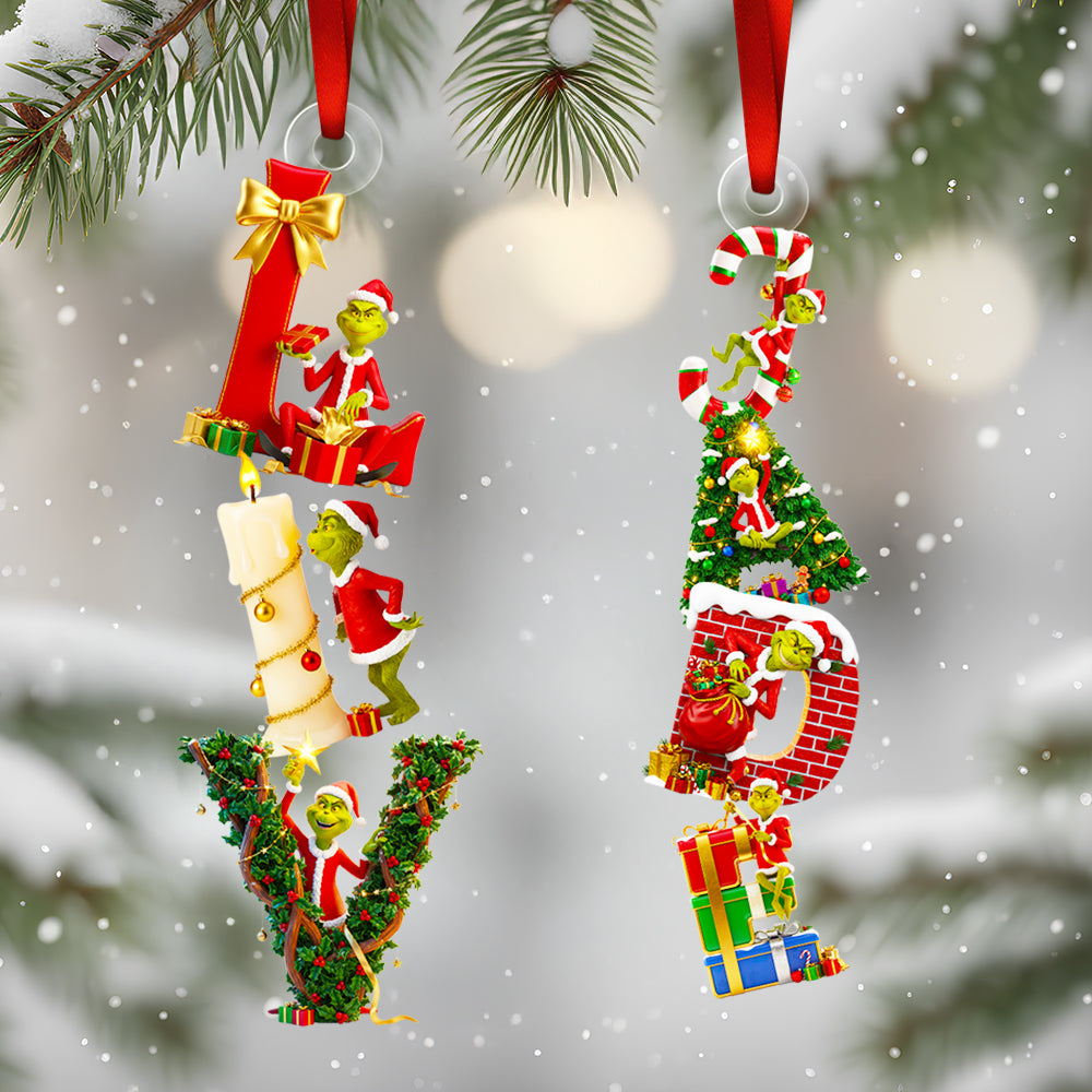 Green Alphabet Letter Ornament - Personalized Christmas Gifts 02ohdt231025-Homacus