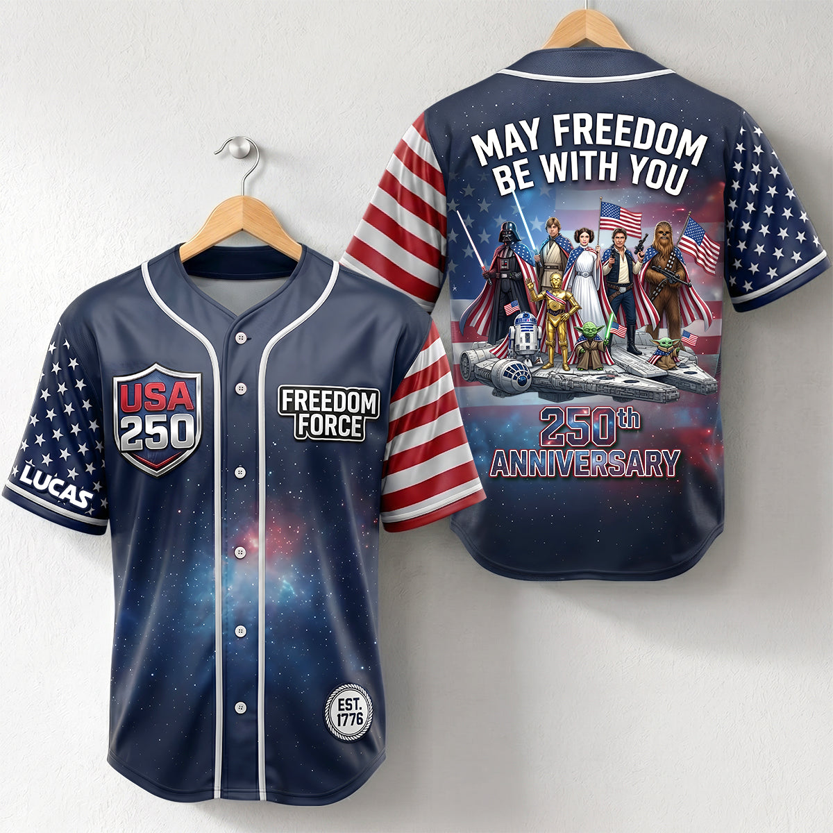 Celebrated America 250th Anniversary Jersey Shirt - Personalized Gifts For Patriots 01tytn120626