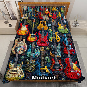 Personalized Gifts For Guitar Lovers Quilt Bedding Set Special Line Acoustic Vibe 08QNQN301224-Homacus