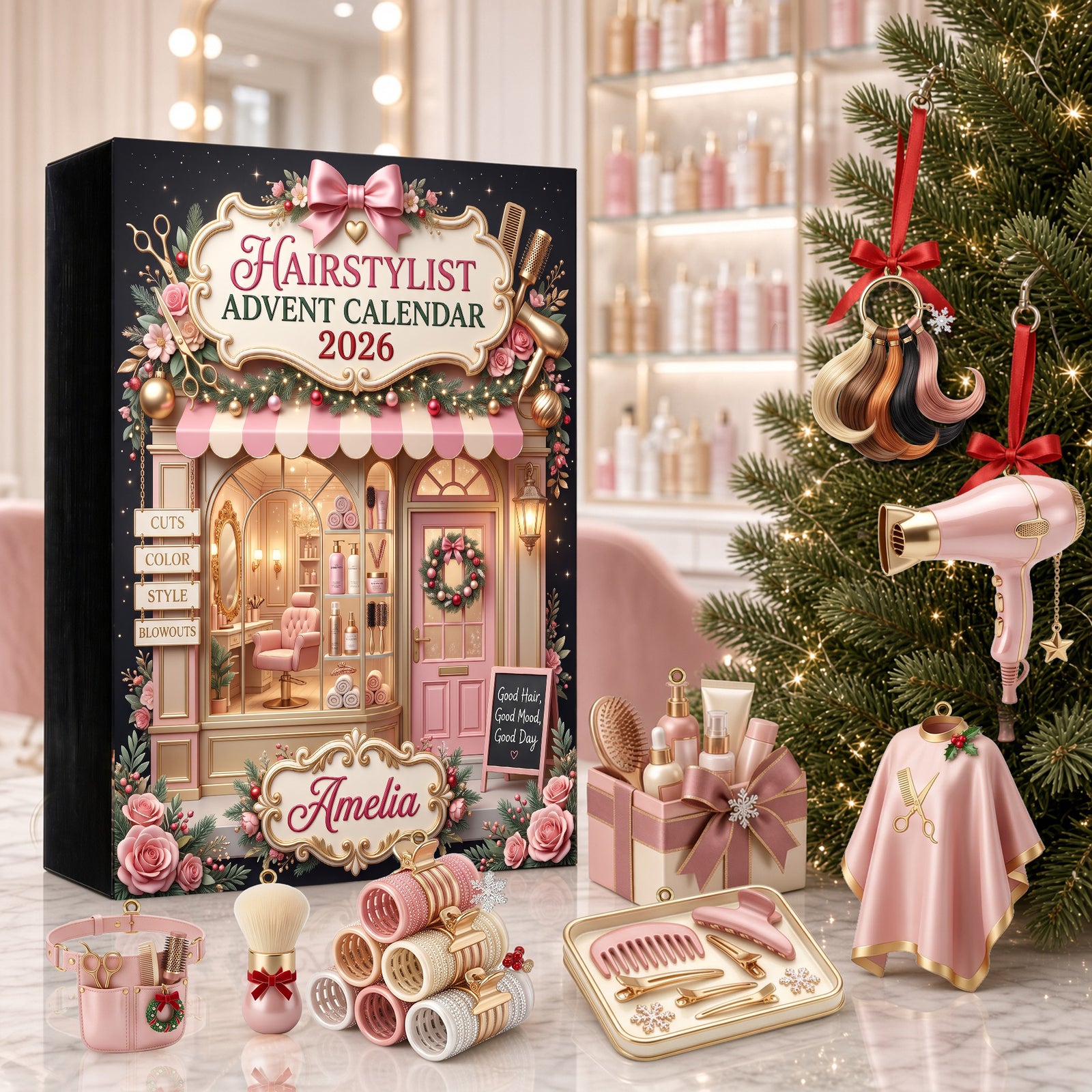Glam Hairstylist Accessories Advent Calendar - Personalized Gift For Hairstylist 03PGLU291026