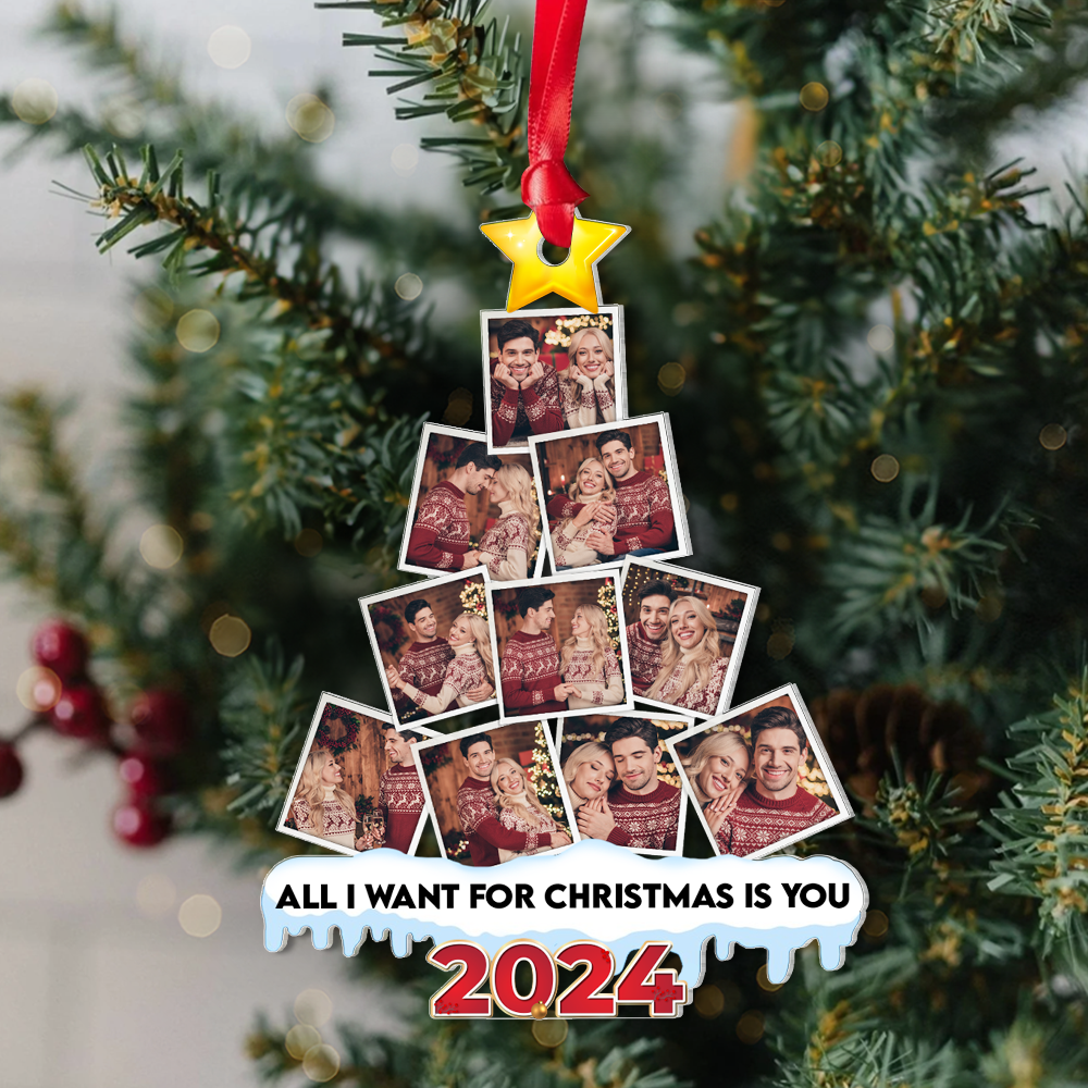 Personalized Gifts For Couple, Acrylic Couple Photo Christmas Ornament 05HUPU250924 ct141124-Homacus
