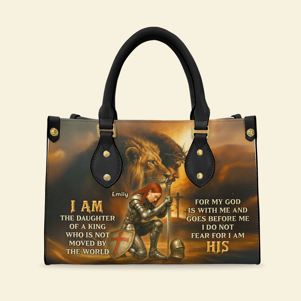 Kneeing Knight Leather Bag - Personalized Gifts For Christians 02hupu130625-Homacus