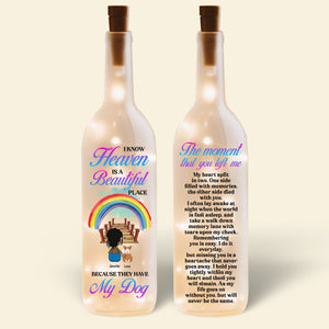 Personalized Gifts For Heaven Dog Bottle Lamp Dog Mom 02XQDT060325HG-Homacus