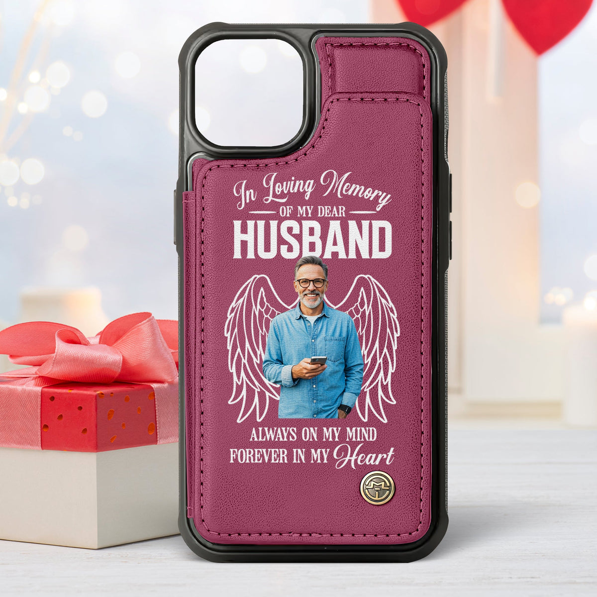 Custom Photo Gifts For Mom Leather Flip Wallet Phone Case 03xqtn210225 In Loving Memories Of My Dear Husband-Homacus