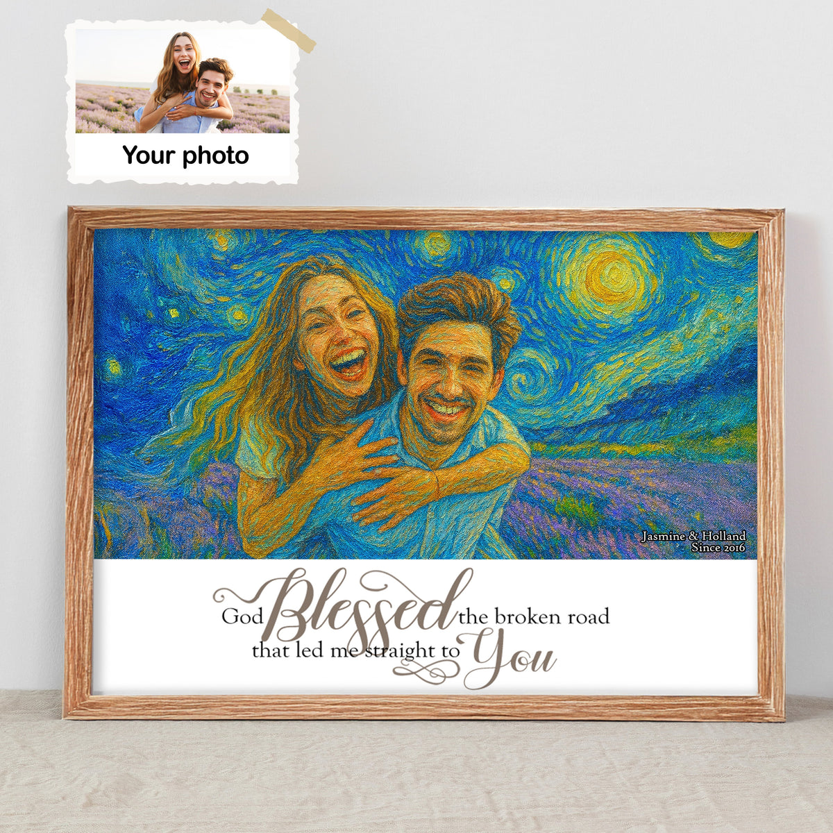 Art Style Couple Canvas Print - Custom Photo Gifts For Couple 01humg150725-Homacus