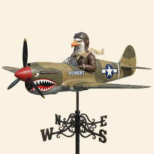 Vintage Fighter Pilot Metal Weather Vane Personalized Aviator Gifts 02NADT030626