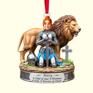 Warrior Of Christ Personalized Gifts For Christian Christmas Acrylic Ornament 02hutn220825-Homacus