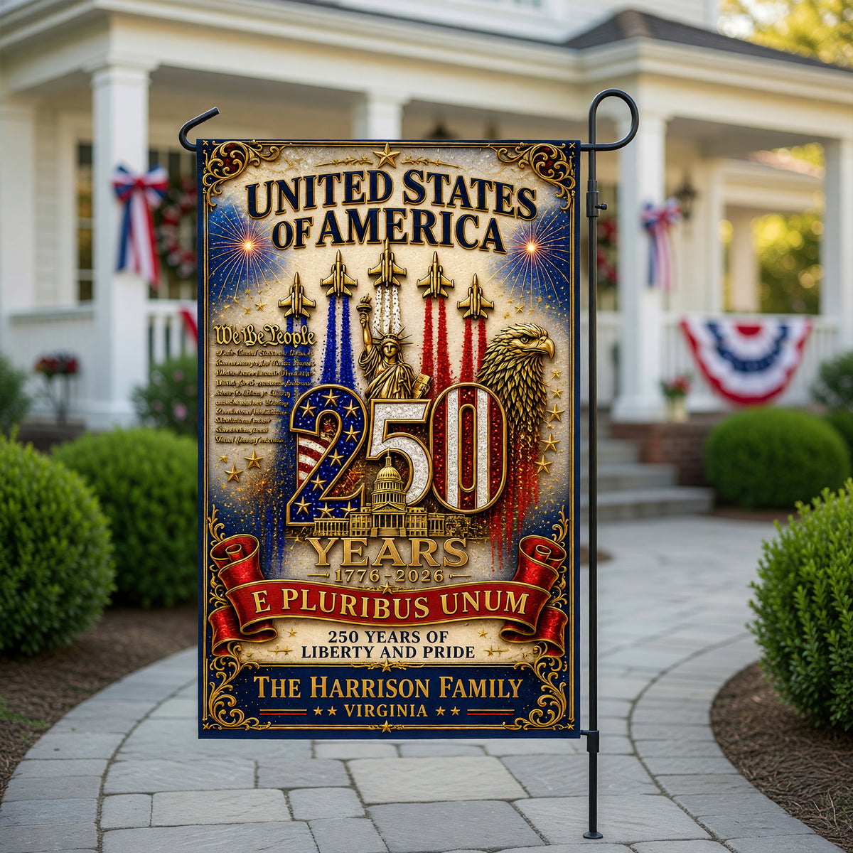 America 250th Anniversary Garden Flag - Personalized Gifts For Patriots 04paqn290526