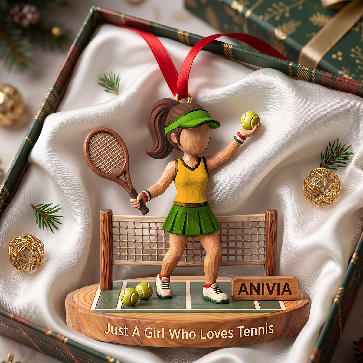 Tennis Girl Ornament - Personalized Gifts For Tennis Lover Christmas Ornament 01TTTN260926