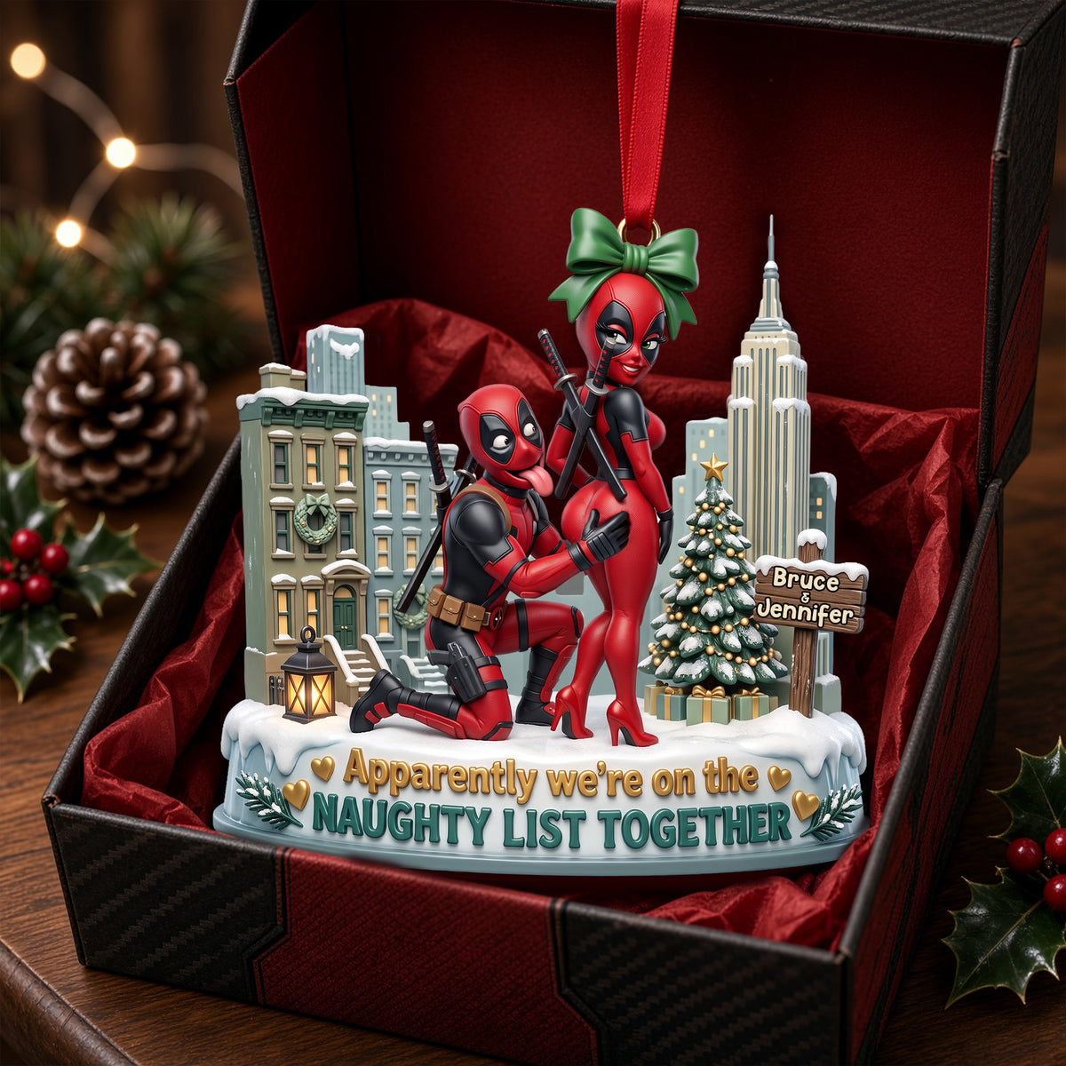 Playful Match Ornament, Personalized Gifts For Couple 02qhlu170926