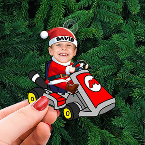 Personalized Custom Photo Gifts For Kid Driving Kart Acrylic Ornament 02OHTN151124-Homacus