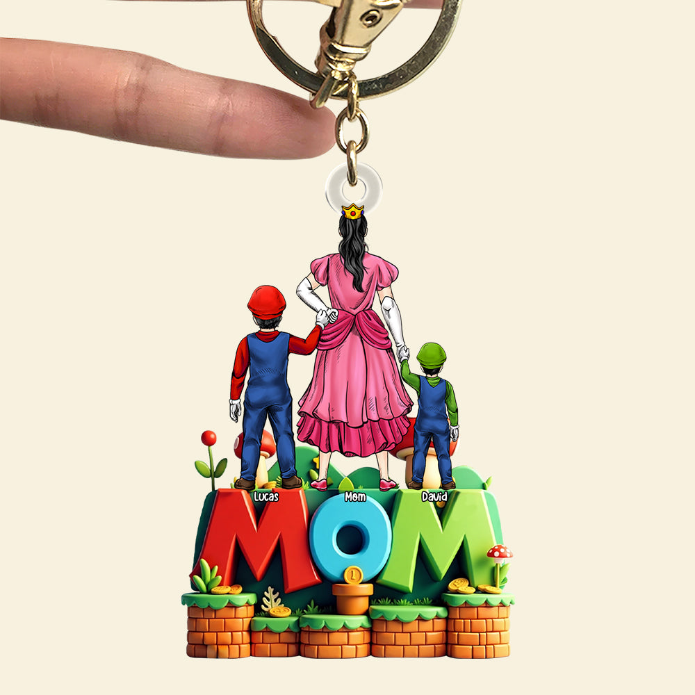 Mushroom Mom Keychain Personalized Gifts For Mom 03TOTN240425PA-Homacus