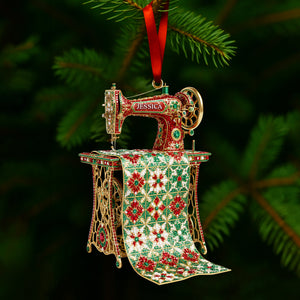 Sparkle Sewing Machine Ornament- Personalized Christmas Gifts For Sewing Lovers 05OHLU181025-Homacus