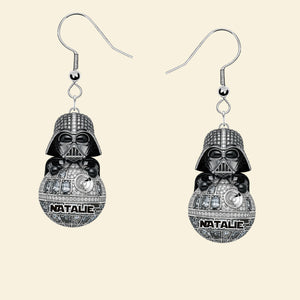 Funny Hanging Galactic Characters Earrings - Personalized Gifts For Movie Fans 05QHDT110725-Homacus