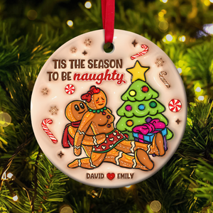 Personalized Gifts For Couple Gingerbread Naughty Ornament 01OHPU311024-Homacus