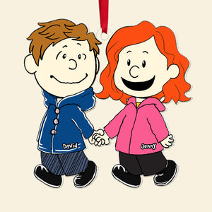 Cartoon Couple Ornament - Personalized Gift For Couple Hand In Hand-Homacus