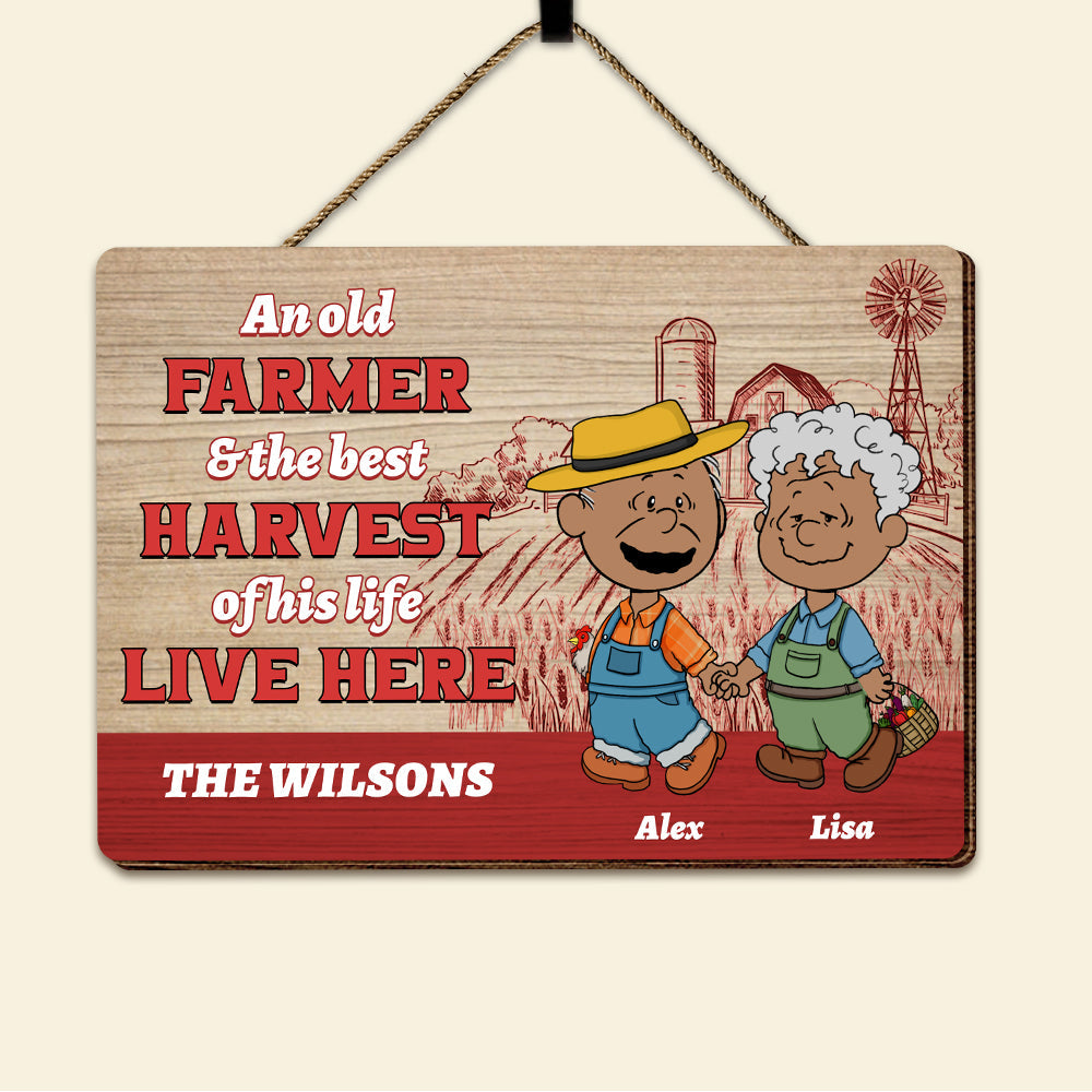Couple Wood Sign - Personalized Gifts For Farmer 01QHMH130125HG-Homacus