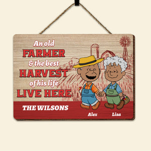 Personalized Gifts For Farmer Couple Wood Sign, Walking Hand In Hand On The Farm 01QHMH130125HG-Homacus