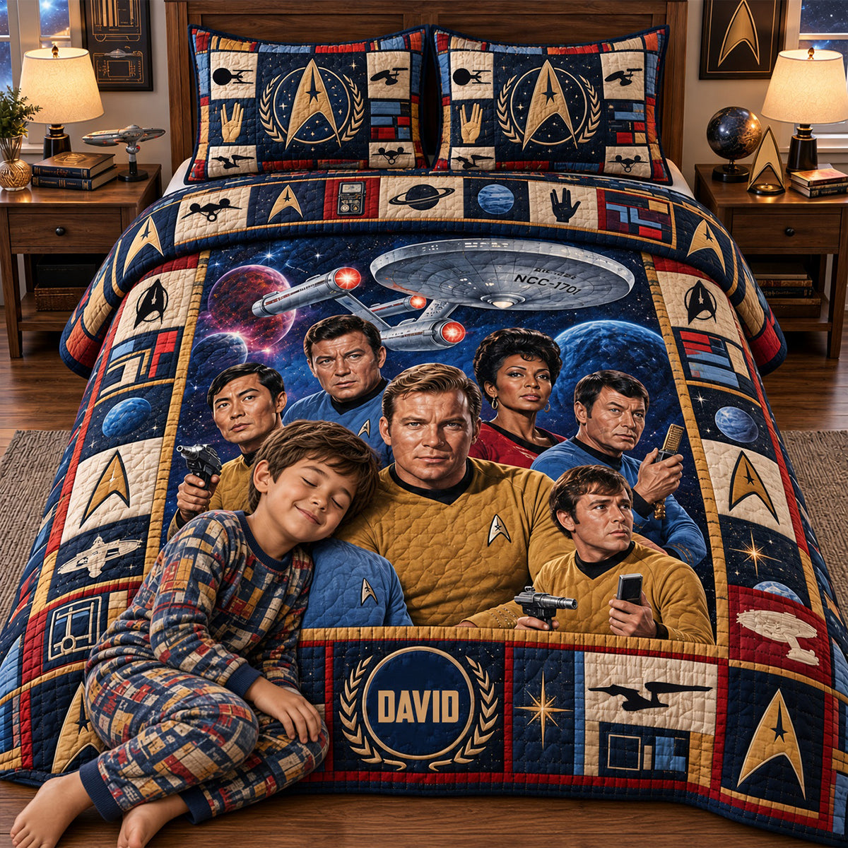 Cosmic Voyage Quilt Bed Set - Personalized Gifts 05NATN131026-Homacus