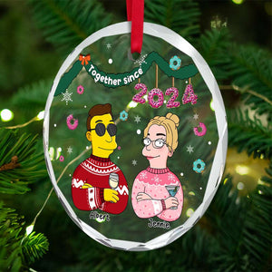 Personalized Gifts For Couple Christmas Crystal Ornament 03TOLU301024HG-Homacus