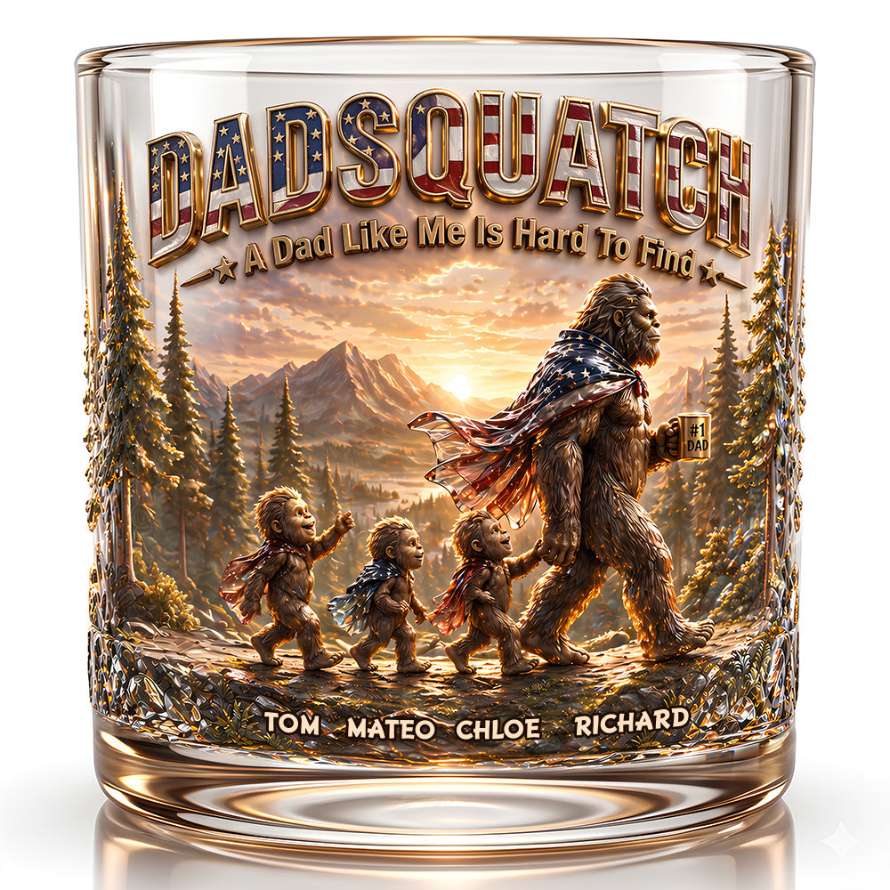 Wild Dad & Little Ones Round Glass - Personalized Gifts For Dads 02PADT280426-Homacus