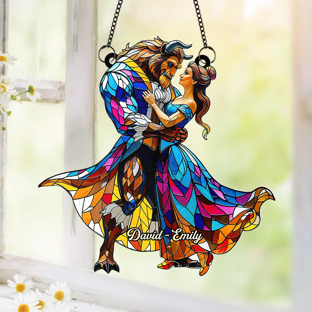 Personalized Gifts For Couple Suncatcher Ornament, Fairy Tale Romantic 06TGPU090725-Homacus