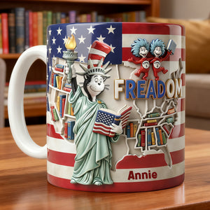 Patriotic Reading Coffee Mug - Personalized Gift For Reading Lovers 01PALU090226-Homacus