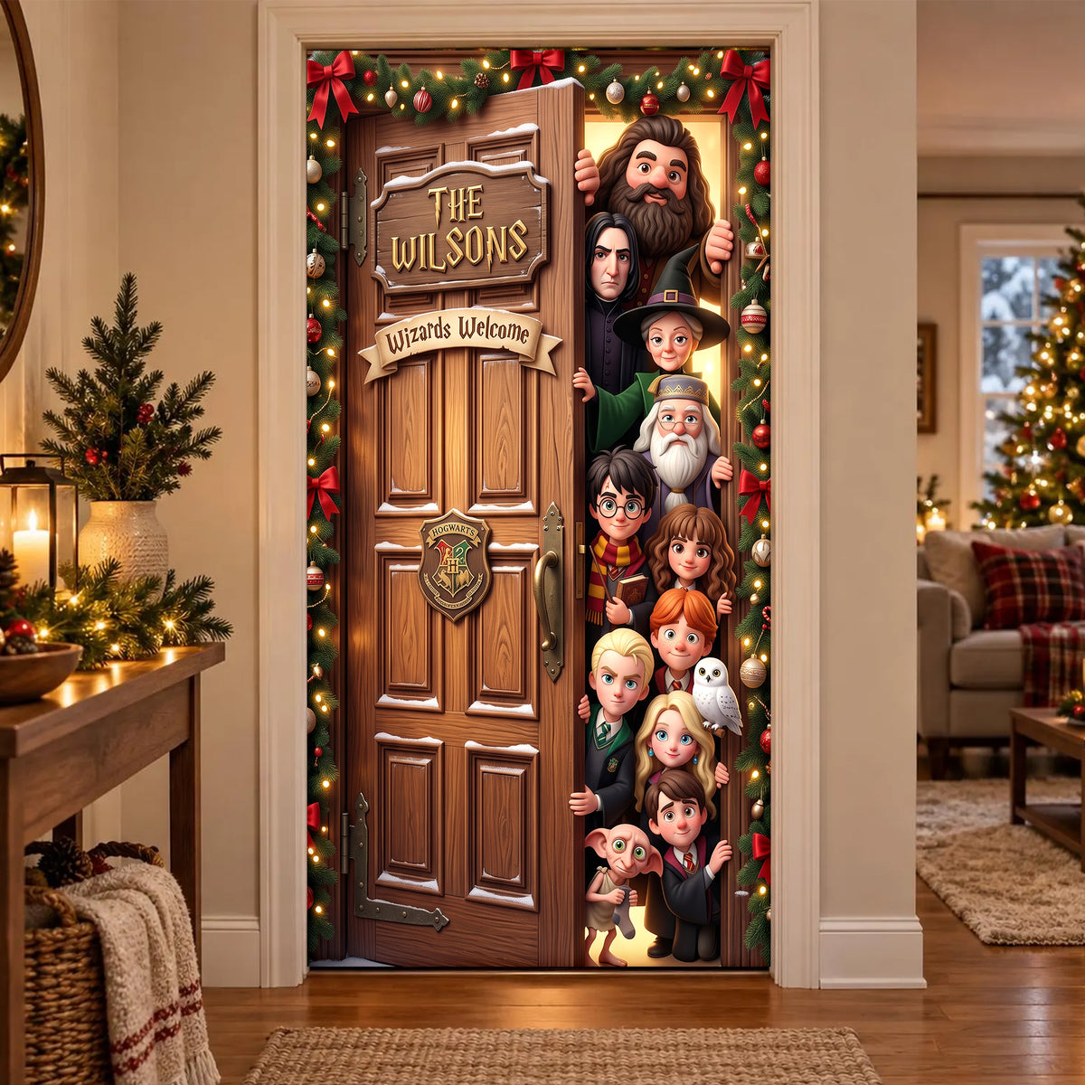Welcome To Fantastical World Christmas Door Cover - Personalized Christmas Gifts 06naqn290926-Homacus