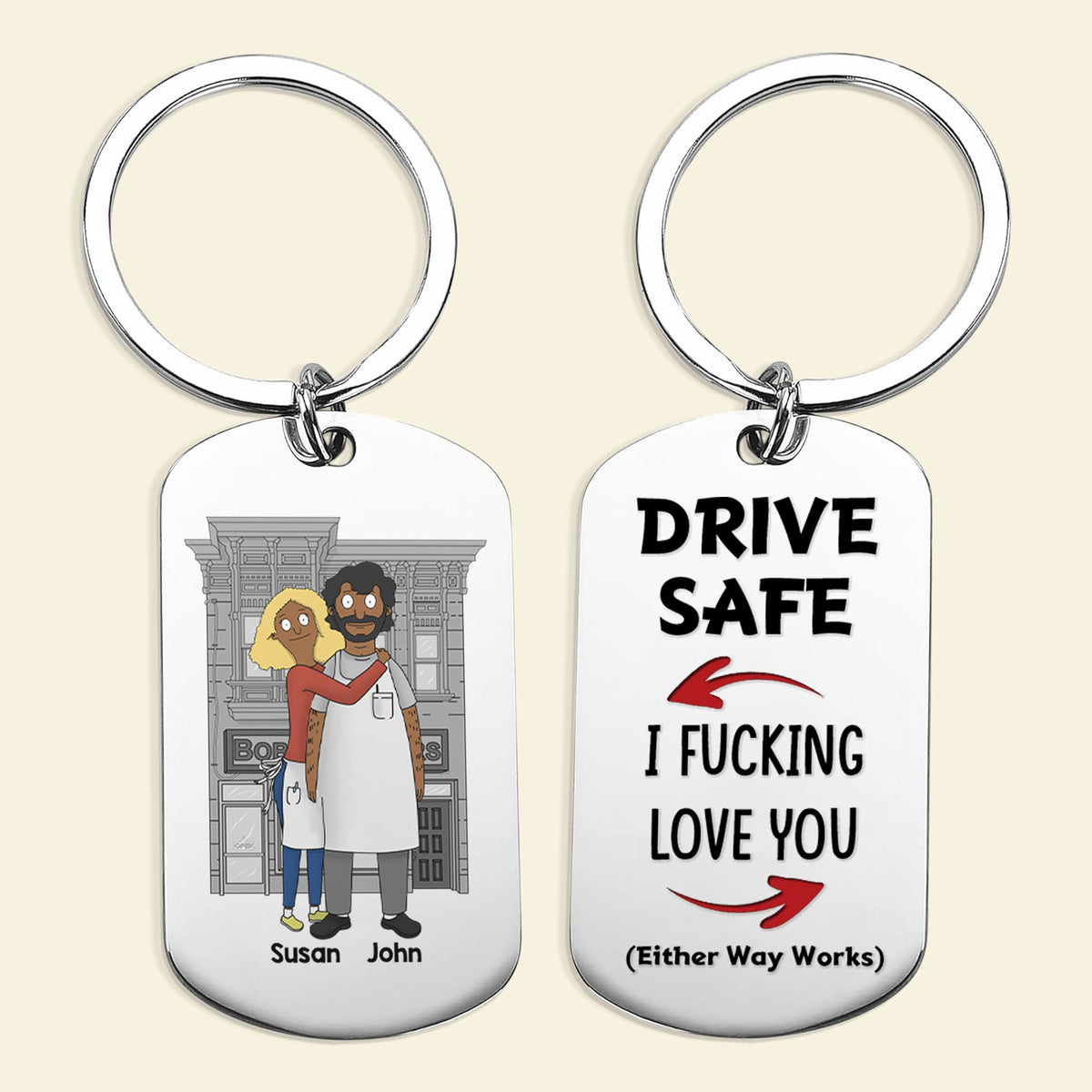 Personalized Gifts For Couple Keychain Drive Safe 02OHMH030125HG-Homacus