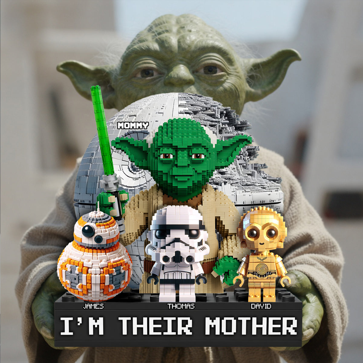 Space Theme Mom And Kids Acrylic Plaque - Personalized Gifts For Mother's Day Plaque 03OHLU080426-Homacus