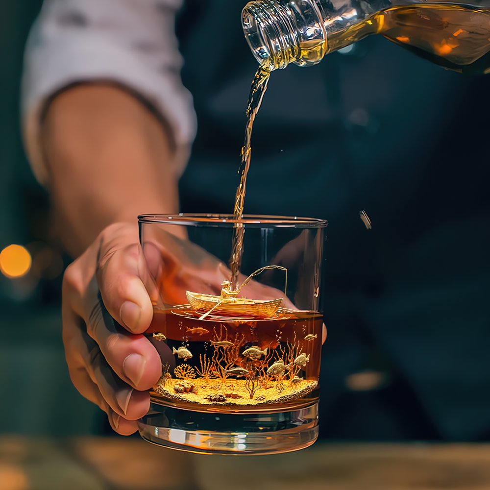 Fishing Man Whiskey Glass - Personalized Gifts For Fishing Lovers 01TOLU070825-Homacus