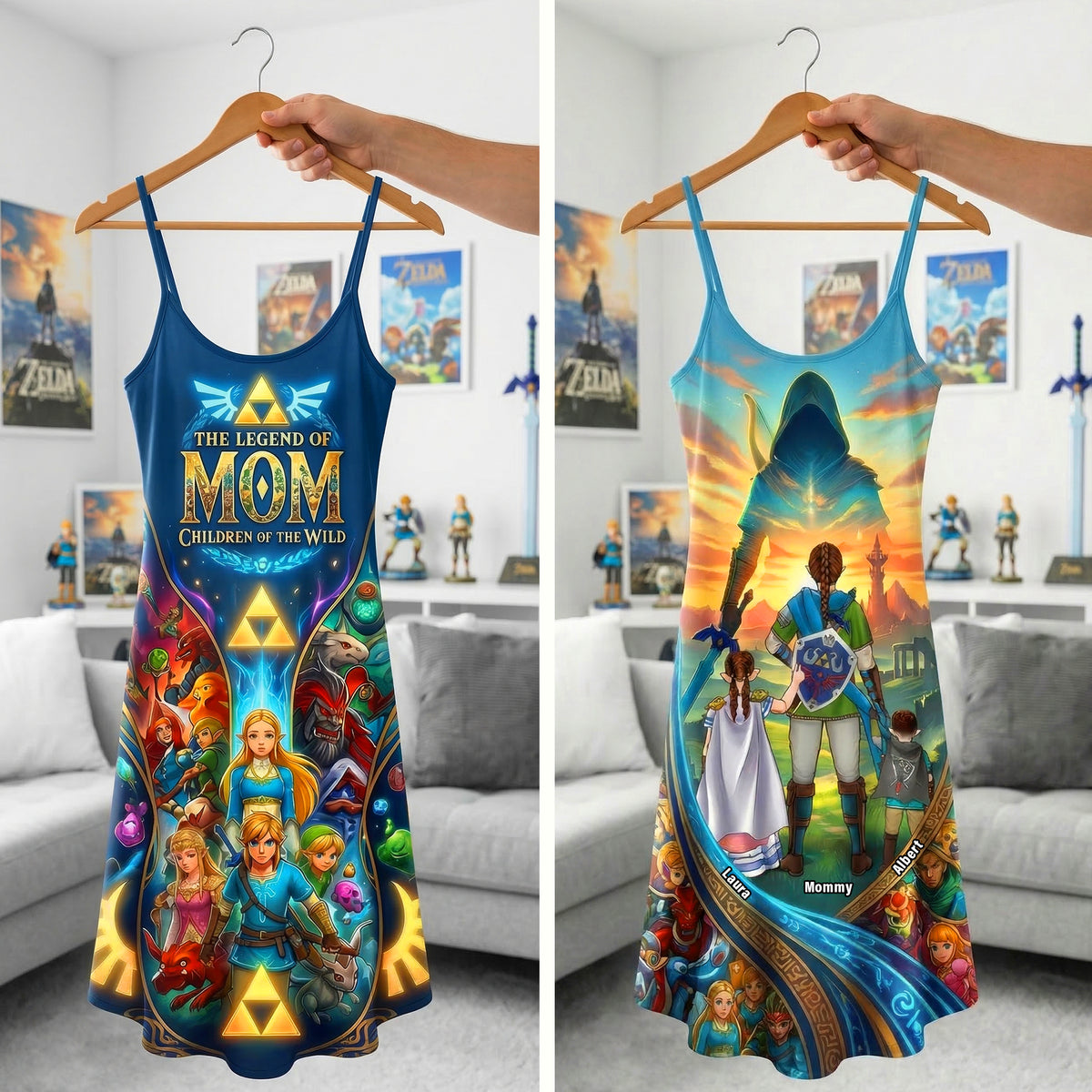 Fantasy Wild Mom Suspender Maxi Dress, Personalized Mother's Day Gifts 04qhqn170326-Homacus
